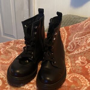 Madden Girl Black Combat Boots